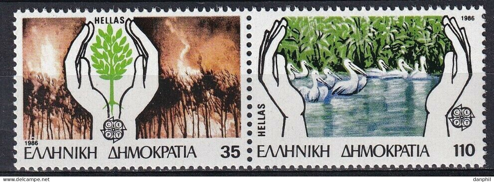 Greece 1986 Europa CEPT (**)  Mi 1630A-31A - Paar  €8,-; Y&T 1611--12 - €16,- - 1986