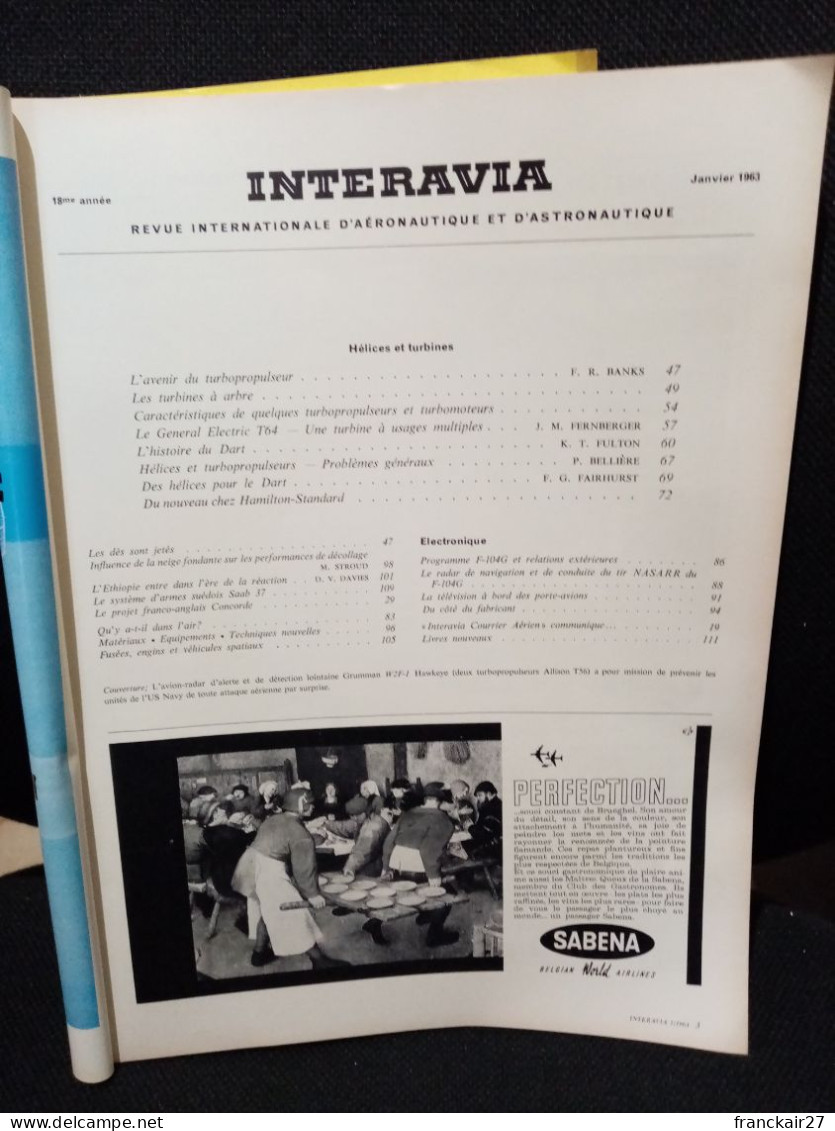 INTERAVIA 1/1963 Revue Internationale Aéronautique Astronautique Electronique - Aviation