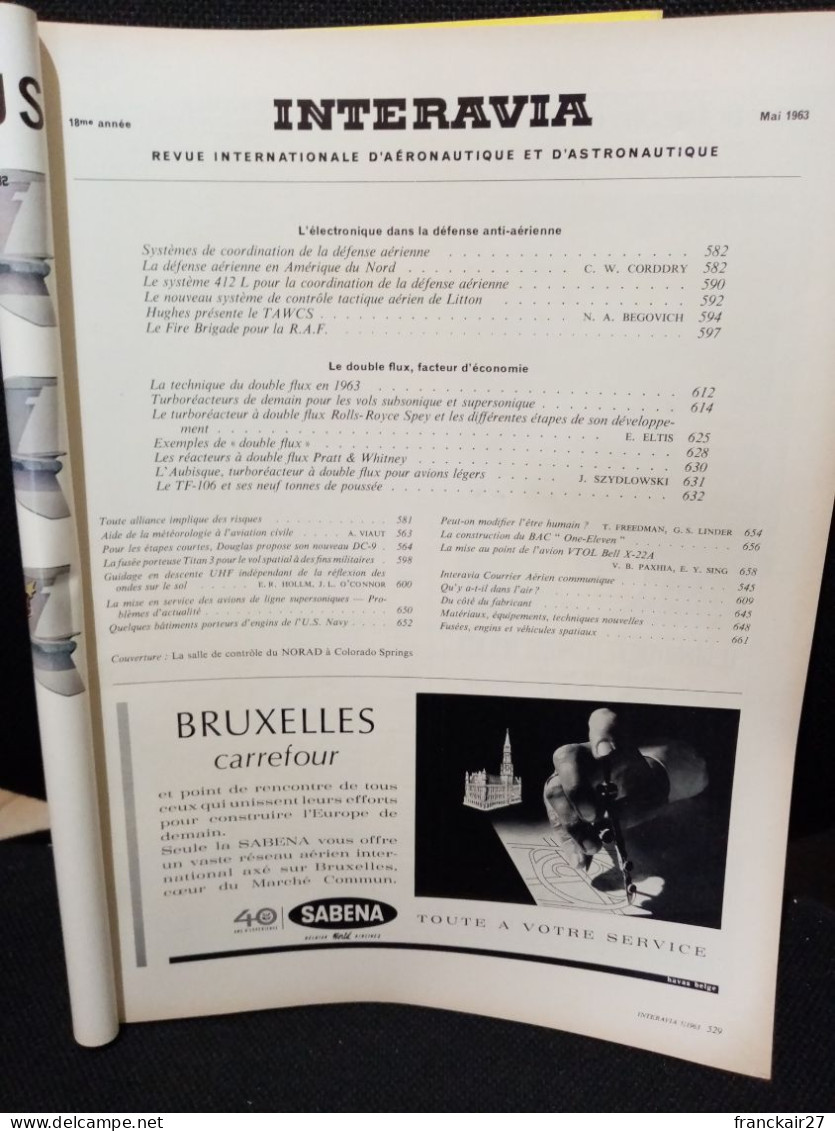 INTERAVIA 5/1963 Revue Internationale Aéronautique Astronautique Electronique - Aviazione