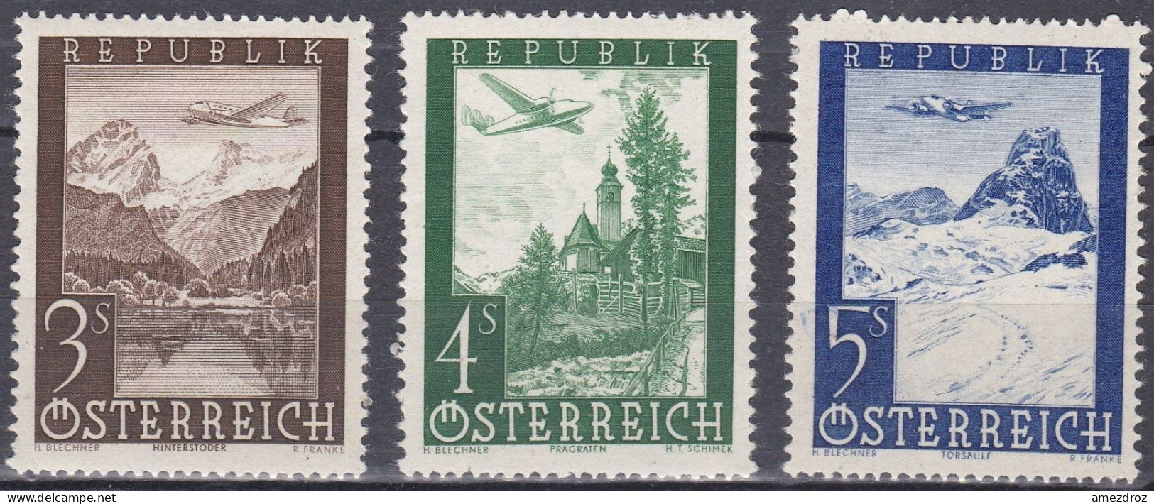 Autriche PA 1947 MNH ** Avion Au-dessus Des Paysages (K7) - Neufs