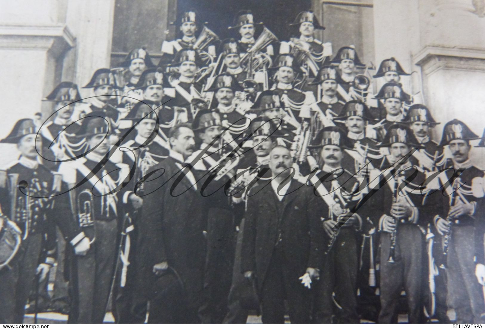 Carte Photo Muziekband Fanfare  Fanfara  Foto Ed. G.FELICI Roma Band Muziekkapel - Musique Et Musiciens