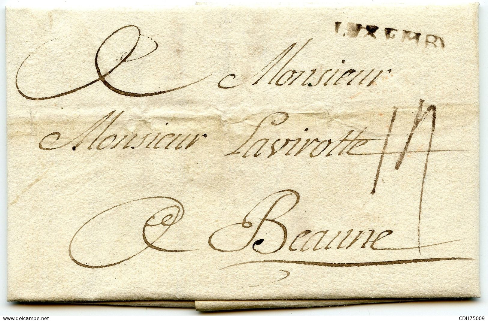 LUXEMBOURG - LUXEMB. AU TAMPON SUR LETTRE AVEC CORRESPONDANCE POUR LA FRANCE, 1759 - ...-1852 Voorfilatelie