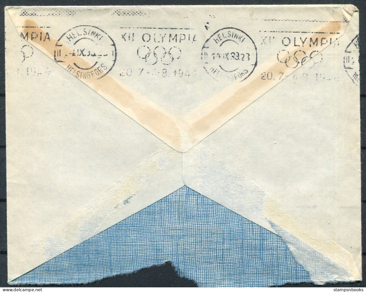 1939 Finland Railway TPO Cover Salo - Helsinki. Olympic Machine Slogan  - Brieven En Documenten