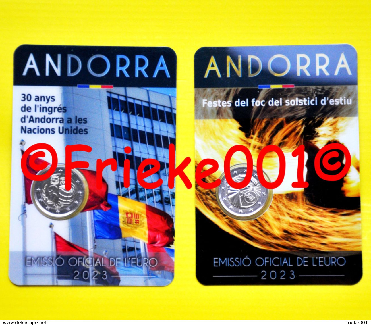 Andorra - 2x 2 Euro 2023 Comm In Blister.(Toetreding VN En Zomerzonneweelde) - Andorre