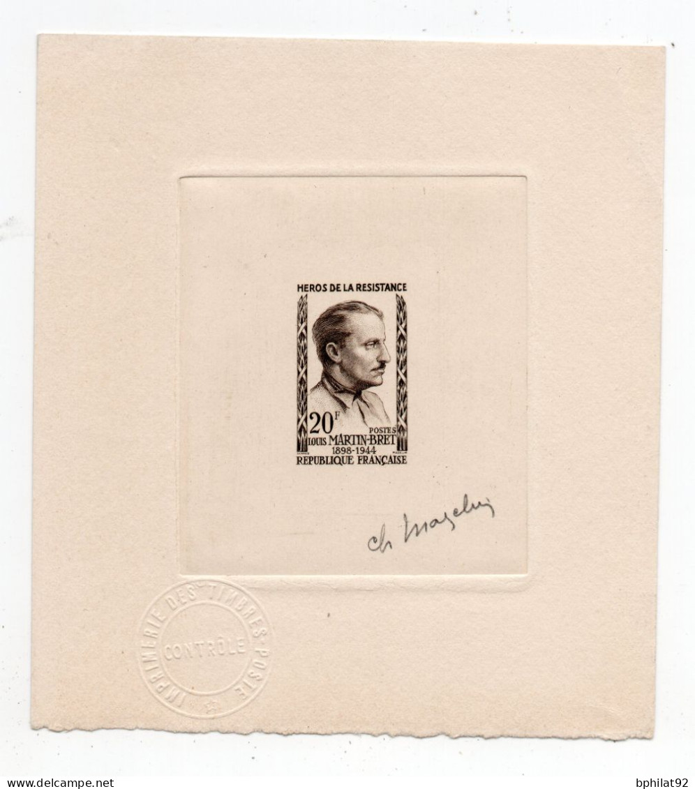 !!! EPREUVE D'ARTISTE LOUIS MARTIN BRET RESISTANT N°1201 SIGNEE PAR LE GRAVEUR - Artist Proofs