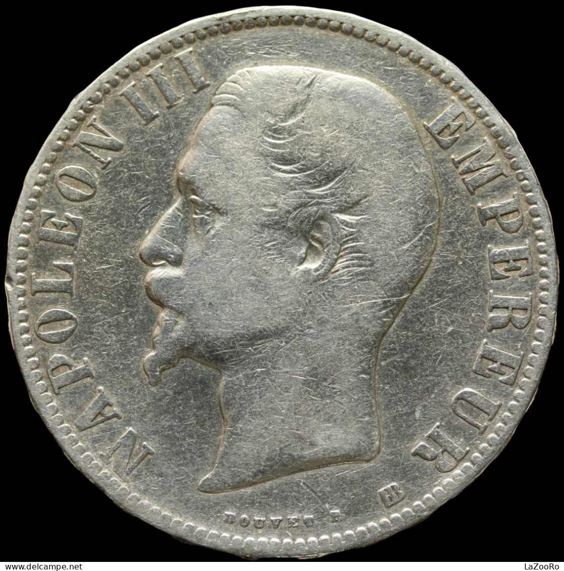 LaZooRo: France 5 Francs 1856 BB VF - Silver - 5 Francs