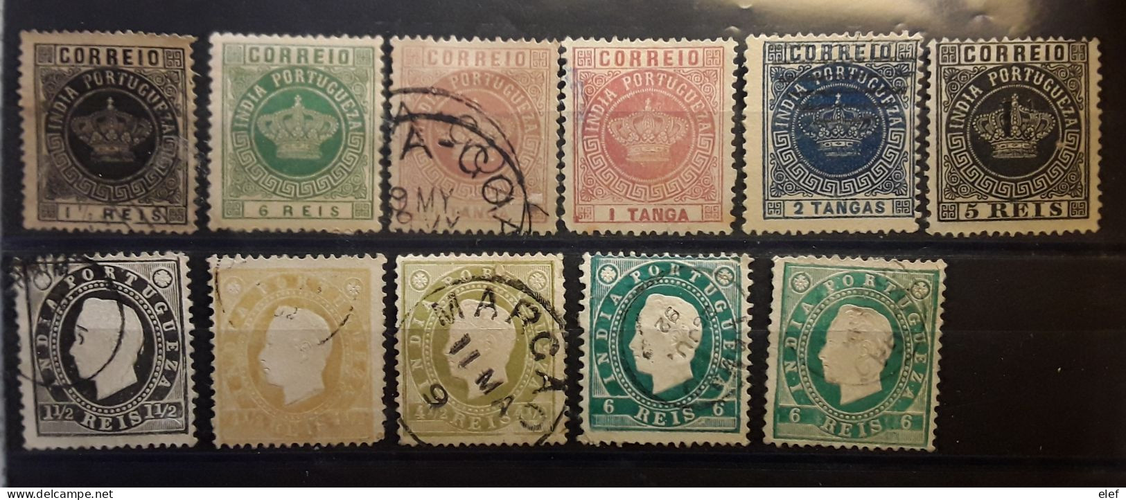INDIA PORTUGUEZA , Inde , Portugal 1882 - 1886, 11 Timbres Neufs / O  Entre Yvert 114 - 126 ,TB - Portugees-Indië