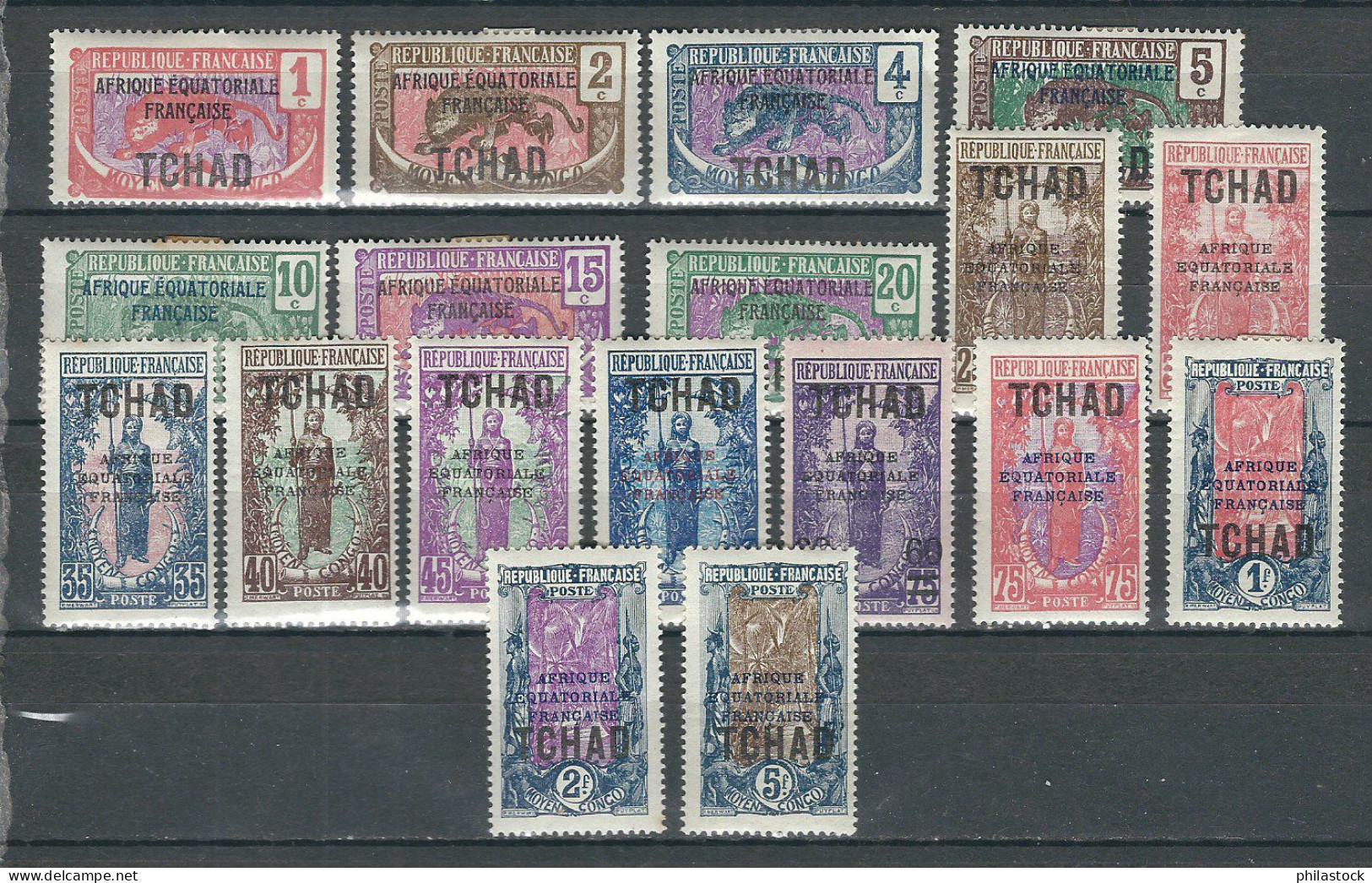 TCHAD N° 19 à 36 *. - Unused Stamps