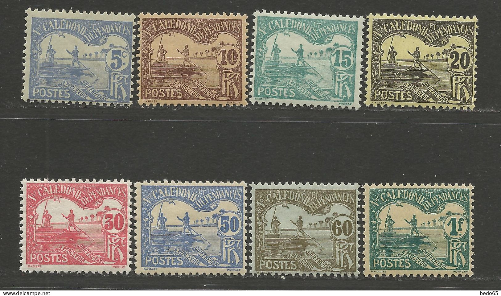 NOUVELLE CALEDONIE Taxe N° 16 à 23 NEUF*  CHARNIERE Voir Description / Hinge / MH / Cote 25€ - Strafport