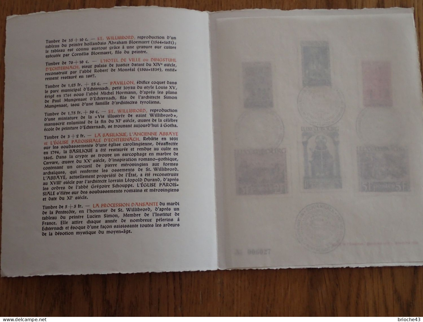 GRAND DUCHE DU LUXEMBOURG - SERIE TIMBRES 12e CENTENAIRE MORT DE SAINT WILLIBRORD - 1938 / TBS - Other & Unclassified