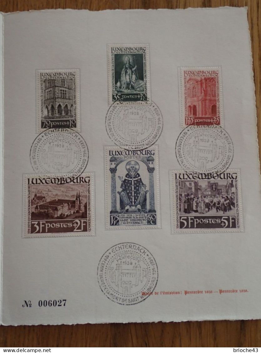 GRAND DUCHE DU LUXEMBOURG - SERIE TIMBRES 12e CENTENAIRE MORT DE SAINT WILLIBRORD - 1938 / TBS - Other & Unclassified