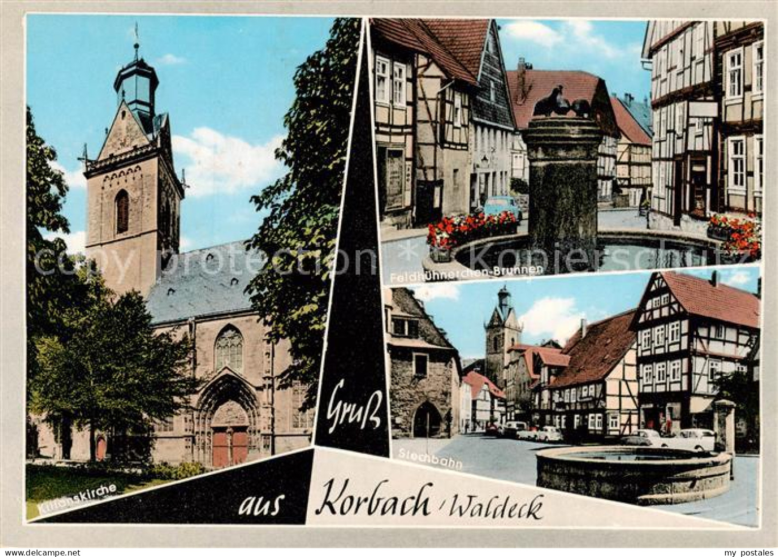 73869228 Korbach Kilianskirche Feldhuehnerchen Brunnen Stechbahn Korbach - Korbach