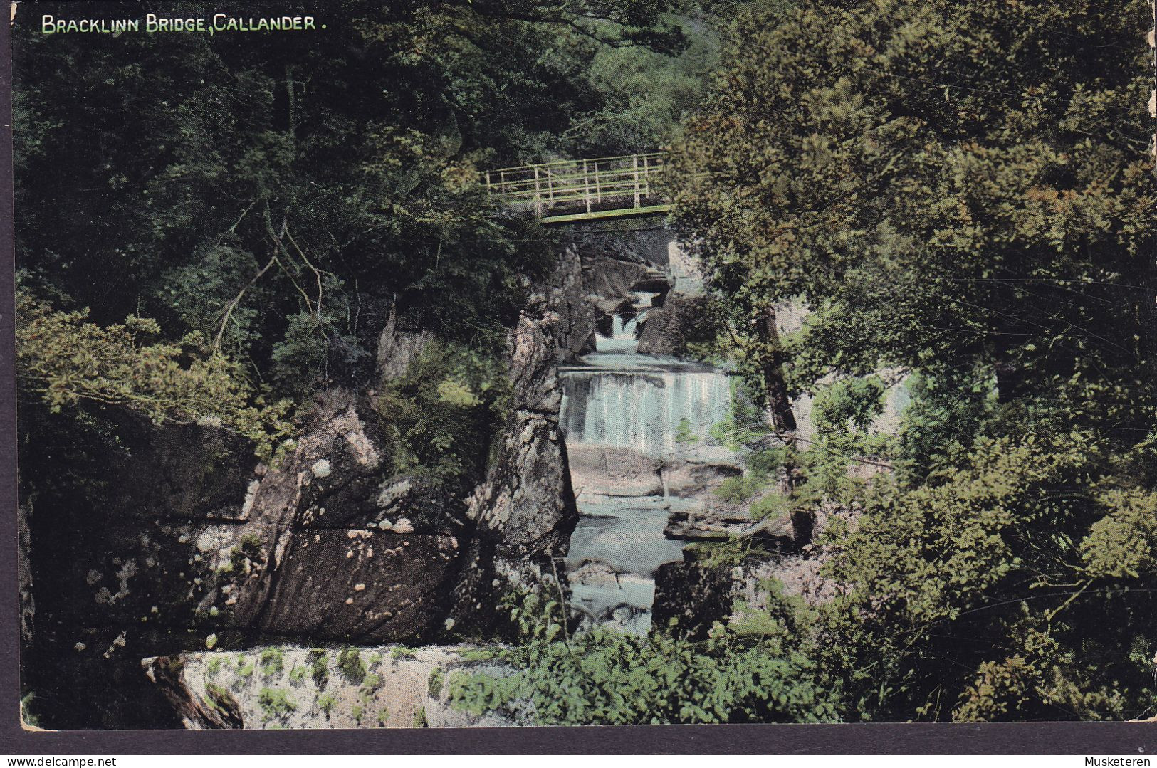 United Kingdom PPC Scotland Bracklinn Bridge, Callander Brücke Pont CALLANDER 1911 Edw. VII. (2 Scans) - Perthshire