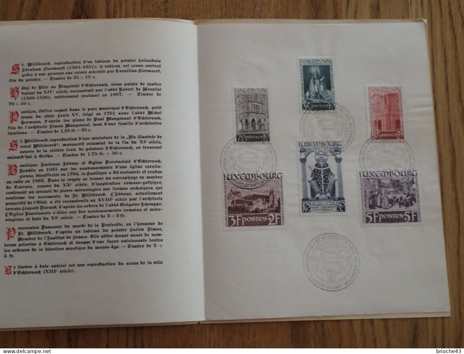 GRAND DUCHE DU LUXEMBOURG - SERIE TIMBRES 12e CENTENAIRE MORT DE SAINT WILLIBRORD - 1939 / TBS - Other & Unclassified