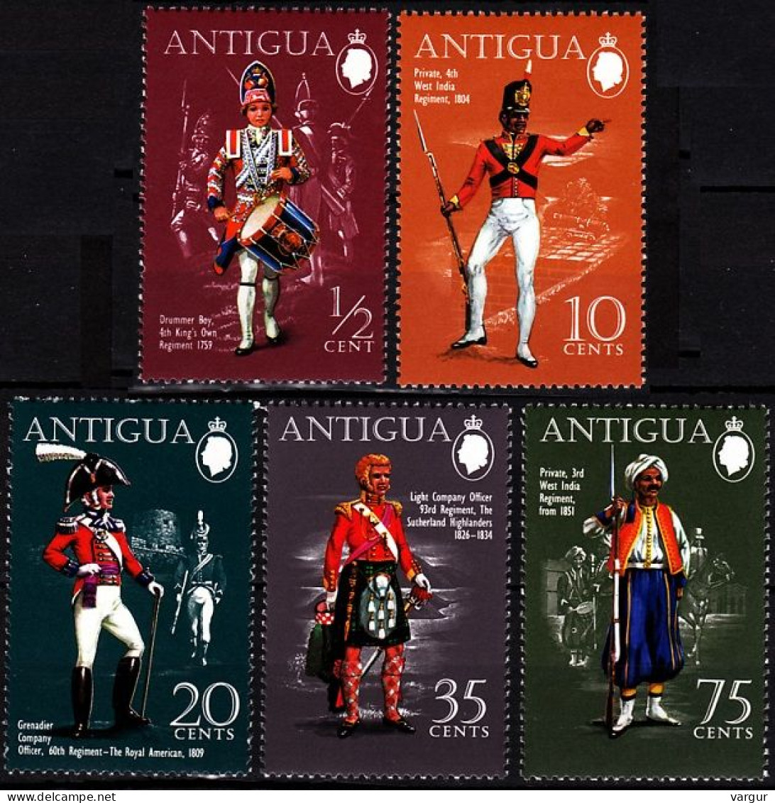 ANTIGUA 1970 Military Uniforms, MNH - 1960-1981 Autonomie Interne