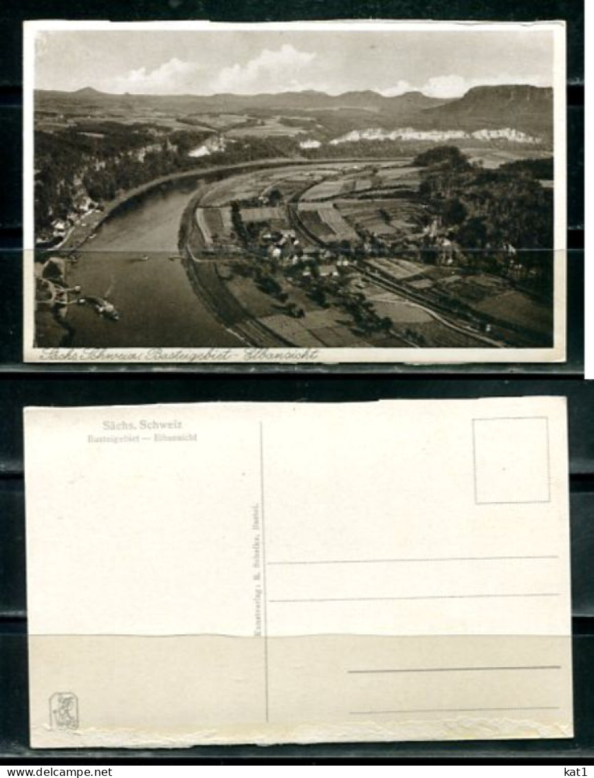 K19309)Ansichtskarte: Basteigebiet, Elbansicht - Bastei (sächs. Schweiz)