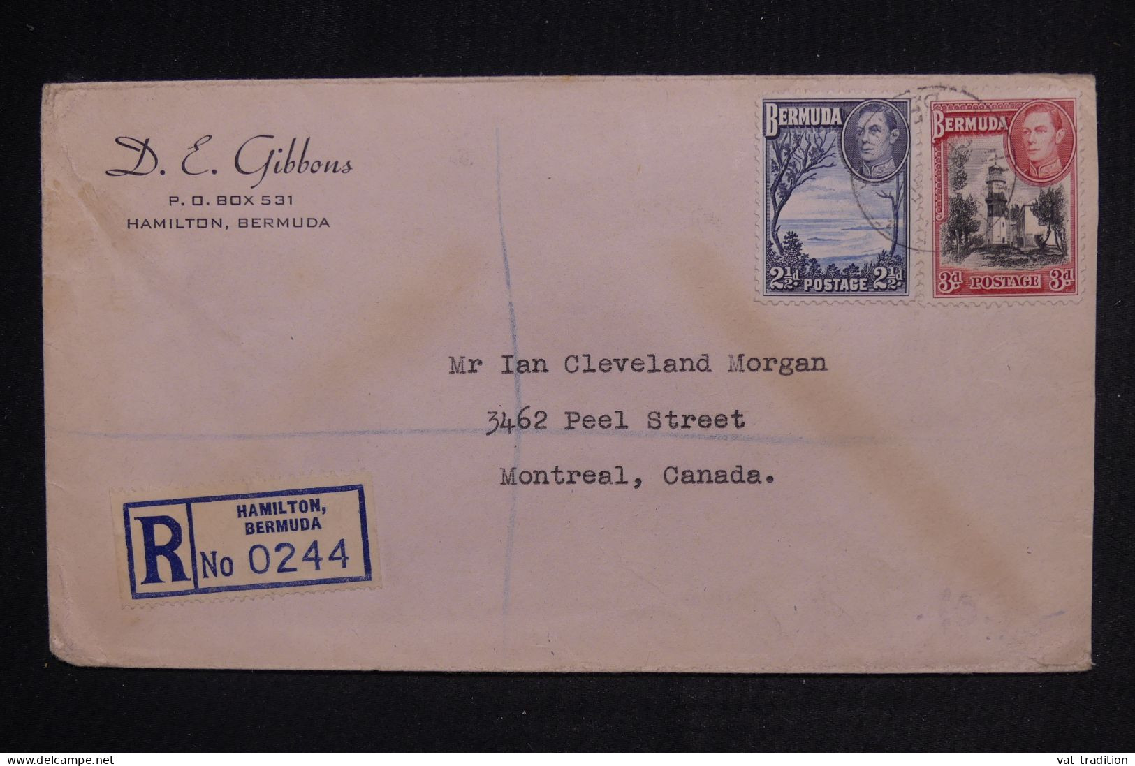 BERMUDES - Enveloppe En Recommandé De Hamilton Pour Le Canada En 1940- L 149344 - Bermuda