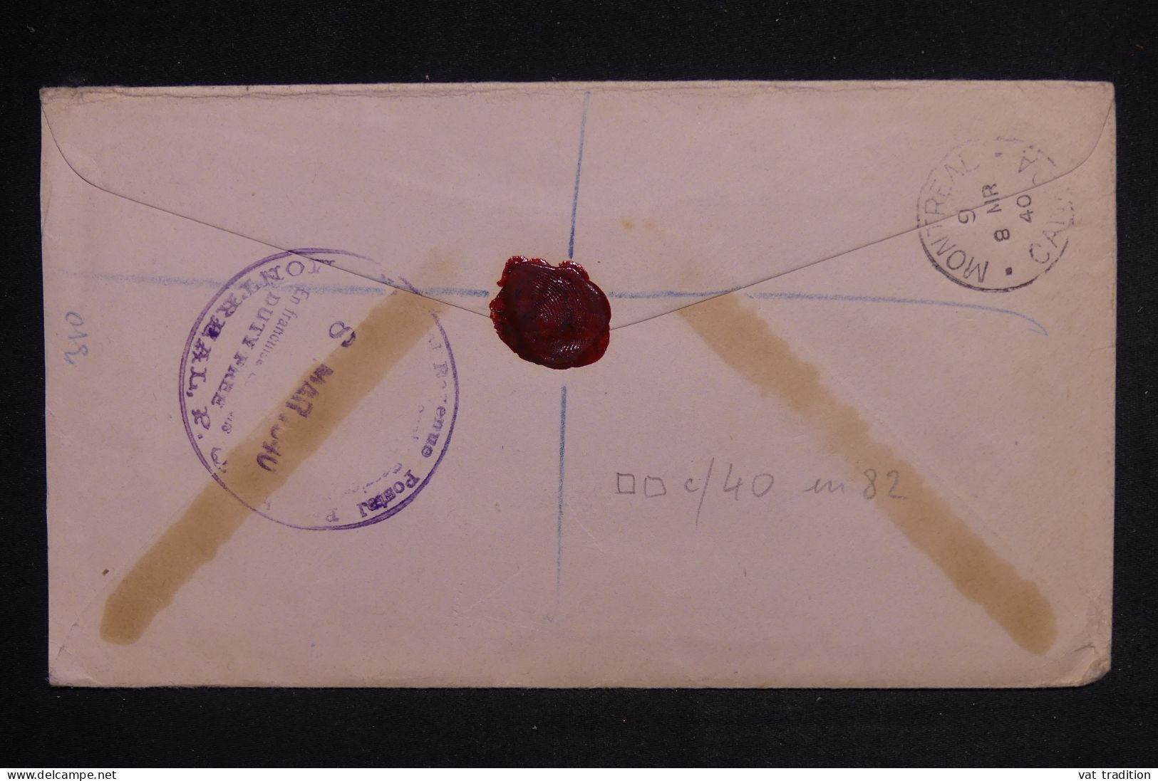 BERMUDES - Enveloppe En Recommandé De Hamilton Pour Le Canada En 1940- L 149344 - Bermuda