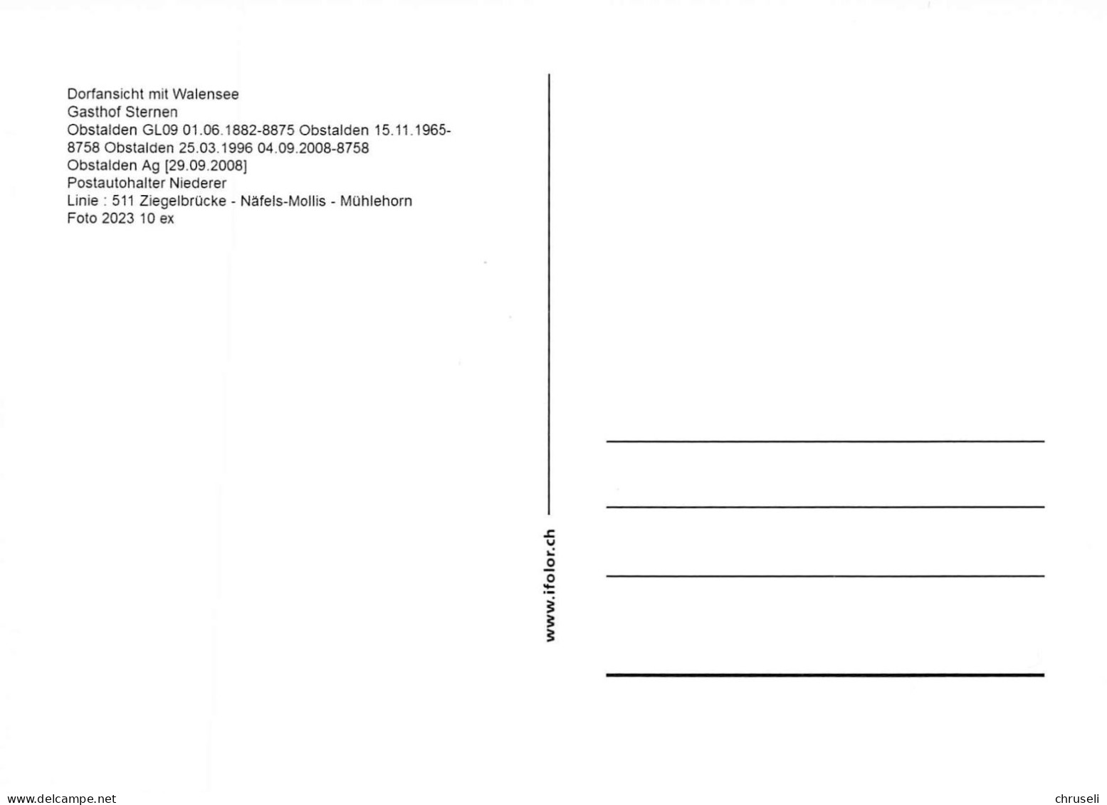 Obstalden  Postauto  2 Bild  H Limitierte Auflage! - Obstalden