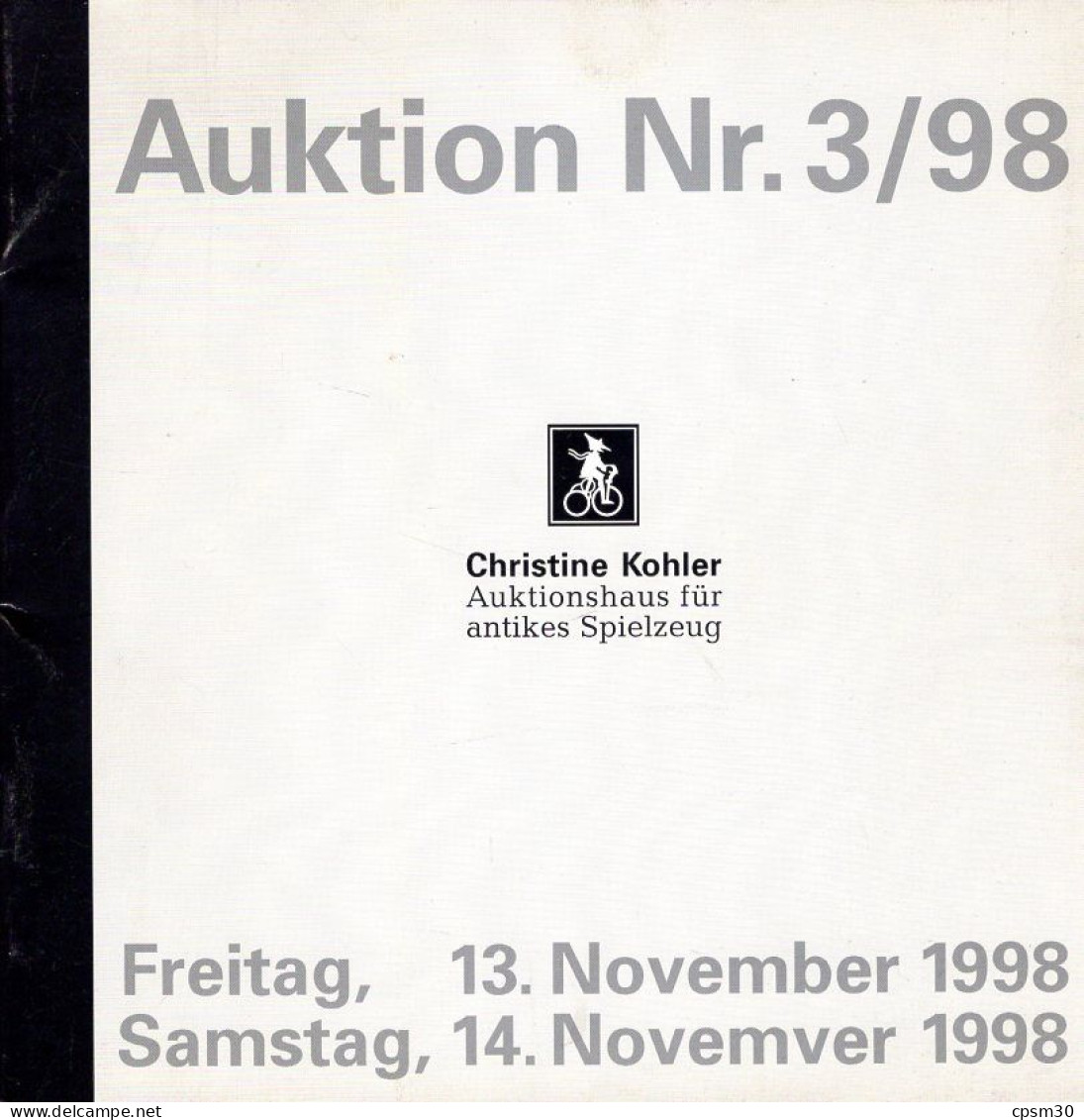 Livre, Auktion Nr 3/98, Auktionshaus Fur Antikes Spielzeug, 1998 - Cataloghi