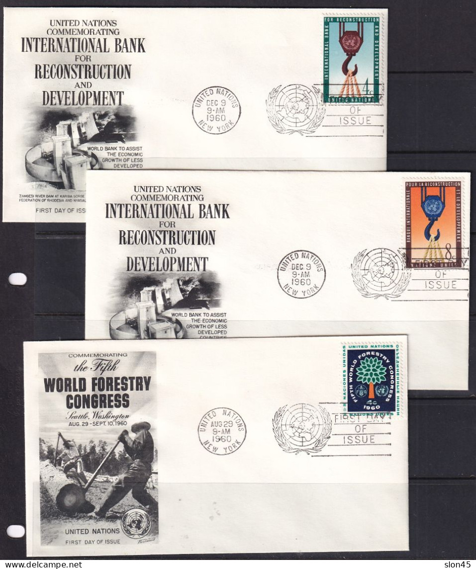 USA UN 1960 11 Covers Special Cancel New York Sc 77-87 Complete Year 15818 - Cartas & Documentos