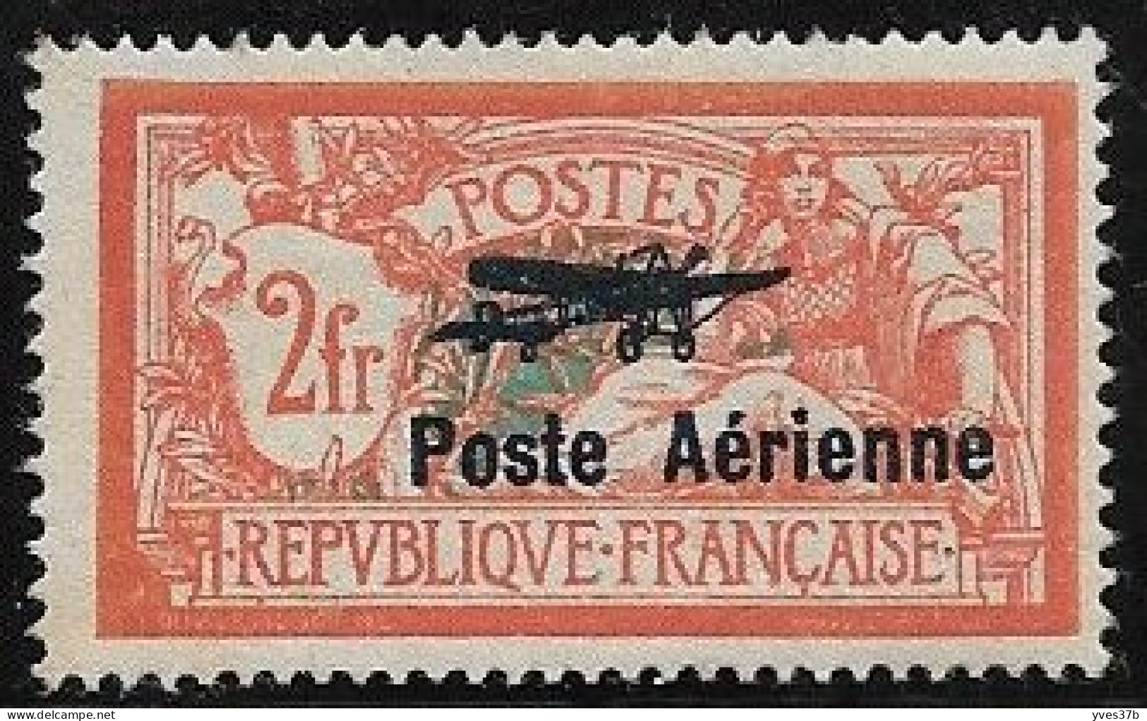 FRANCE PA N°1 "2frs Orange & Vert-bleu - Neuf* - TTB - - 1927-1959 Mint/hinged