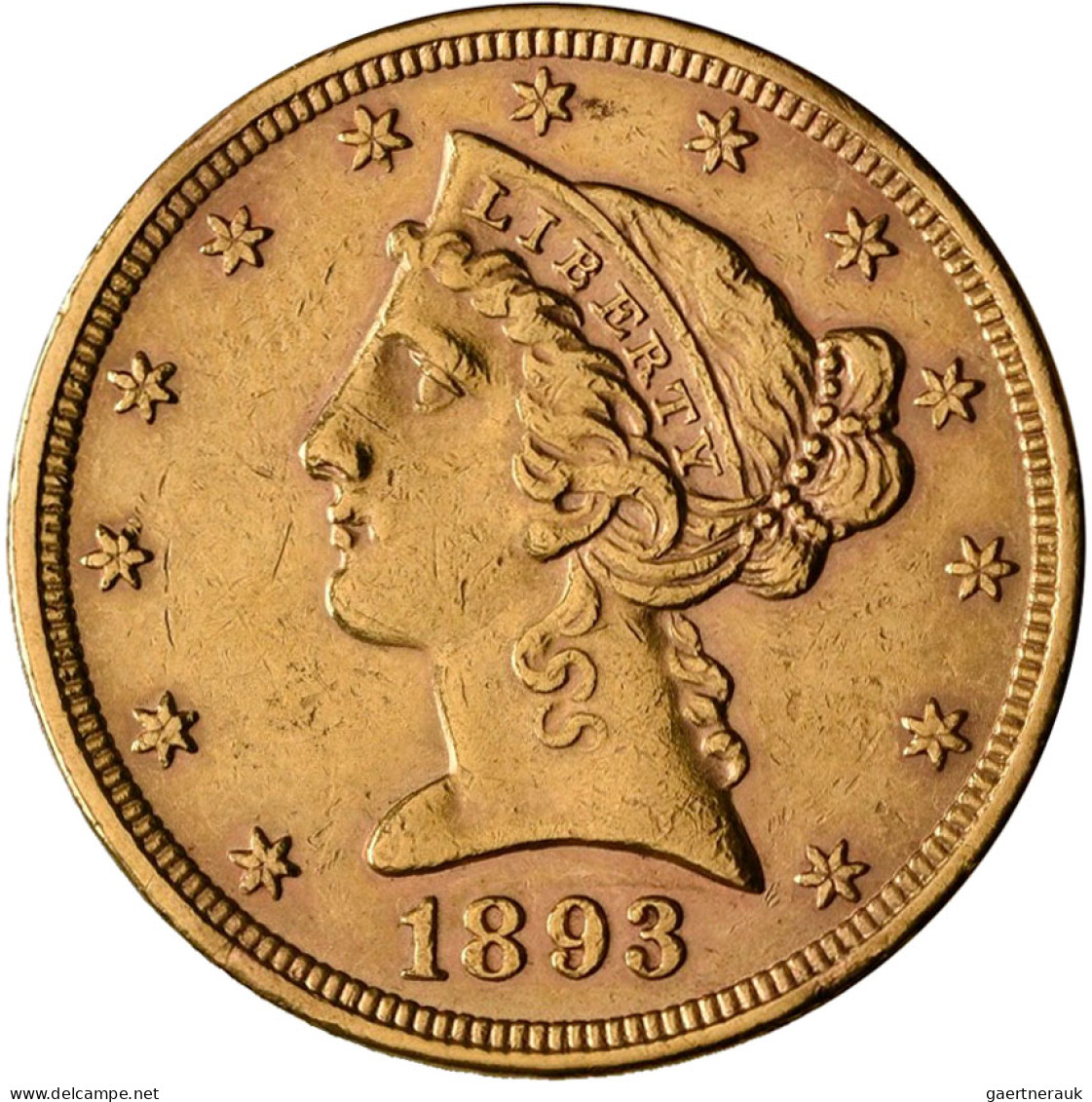 Vereinigte Staaten Von Amerika - Anlagegold: 5 Dollars 1893 (Half Eagle - Libert - Altri & Non Classificati
