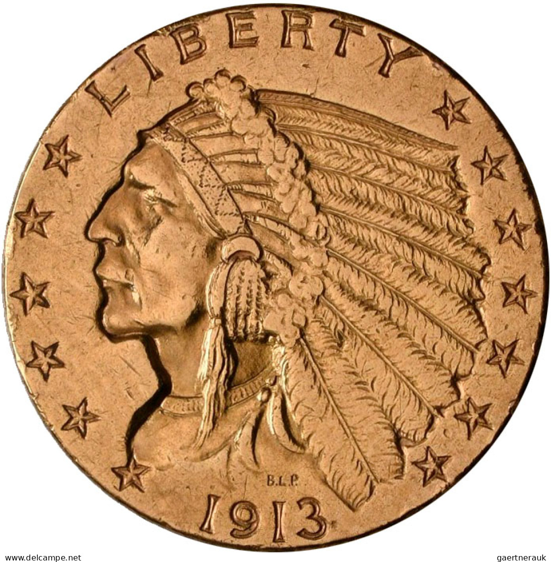 Vereinigte Staaten Von Amerika - Anlagegold: 2,5 Dollars 1913 (2½ $ / Quarter Ea - Andere & Zonder Classificatie