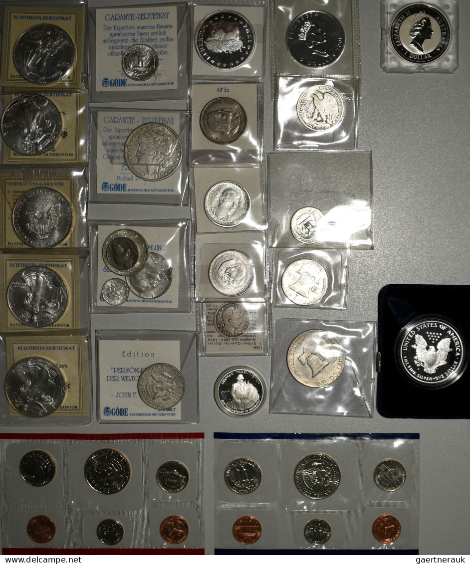 Vereinigte Staaten Von Amerika: Sammlung Mit 6 X 1 OZ Silver Eagle (davon 1x Pp) - Autres & Non Classés