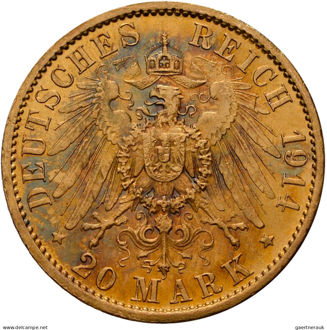 Alle Welt  - Anlagegold: Lot 4 Goldmünzen, Dabei: 20 Mark 1914 Wilhelm In Unifor - Sammlungen & Sammellose