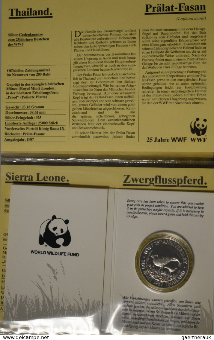 Alle Welt: 25 Jahre WWF: 15 X Internationale Silbermünzen 1986+1987, Dabei Auch - Sammlungen & Sammellose