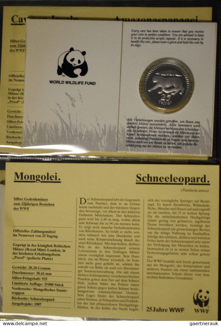 Alle Welt: 25 Jahre WWF: 15 X Internationale Silbermünzen 1986+1987, Dabei Auch - Sammlungen & Sammellose