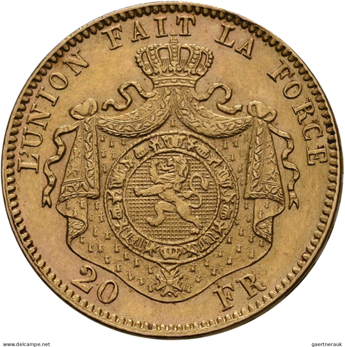 Belgien - Anlagegold: Leopold II. 1865-1909: 20 Francs 1878 LW, KM# 37, Friedber - Sonstige & Ohne Zuordnung