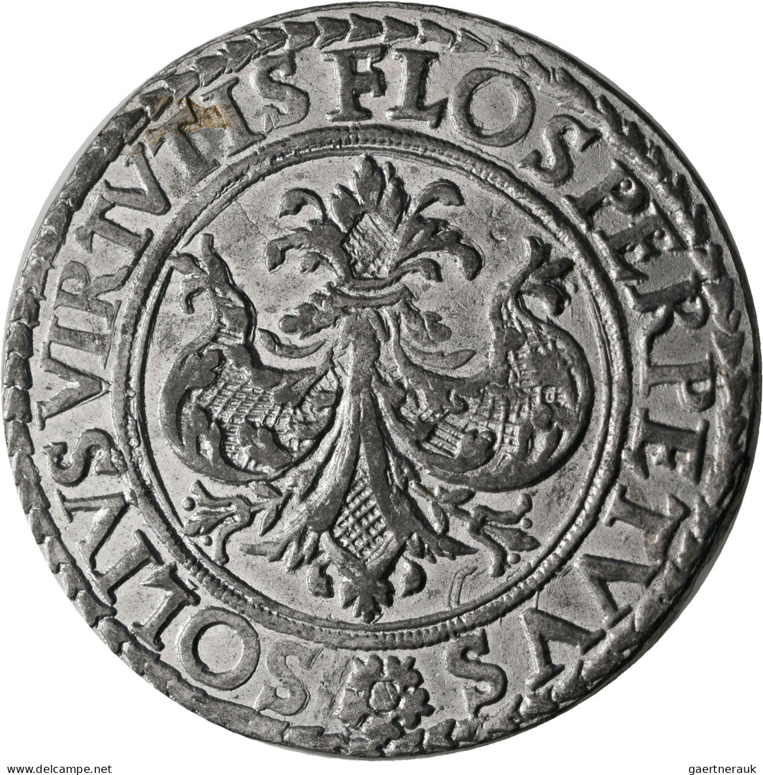 Frankreich: Elsass, Straßburg: Zinnabschlag Des Talers 1590, Sog. Kanonentaler; - Other & Unclassified