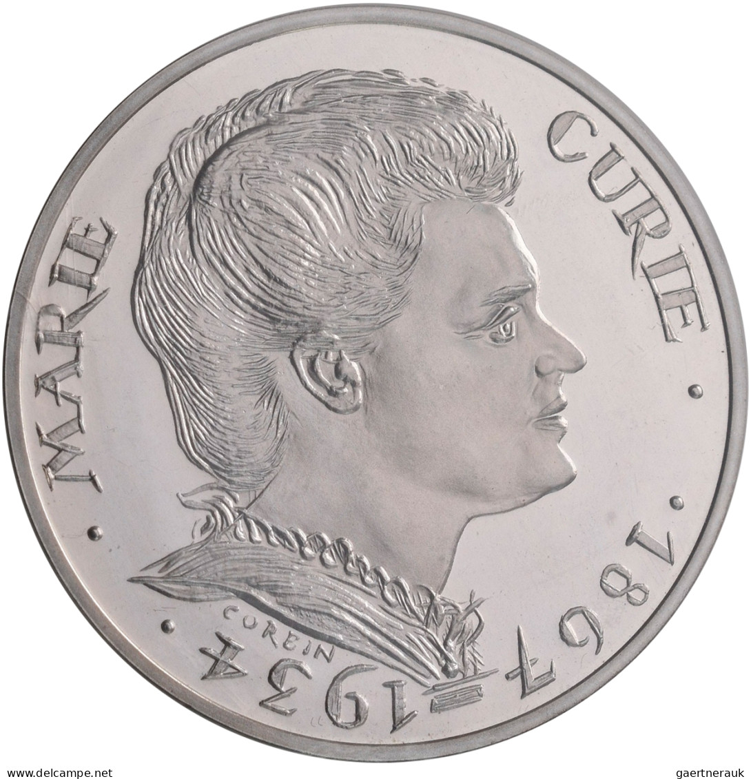 Frankreich: 100 Francs 1984 Marie Curie Silber Piefort (Piedfort) Ausgabe Mit Ge - Andere & Zonder Classificatie