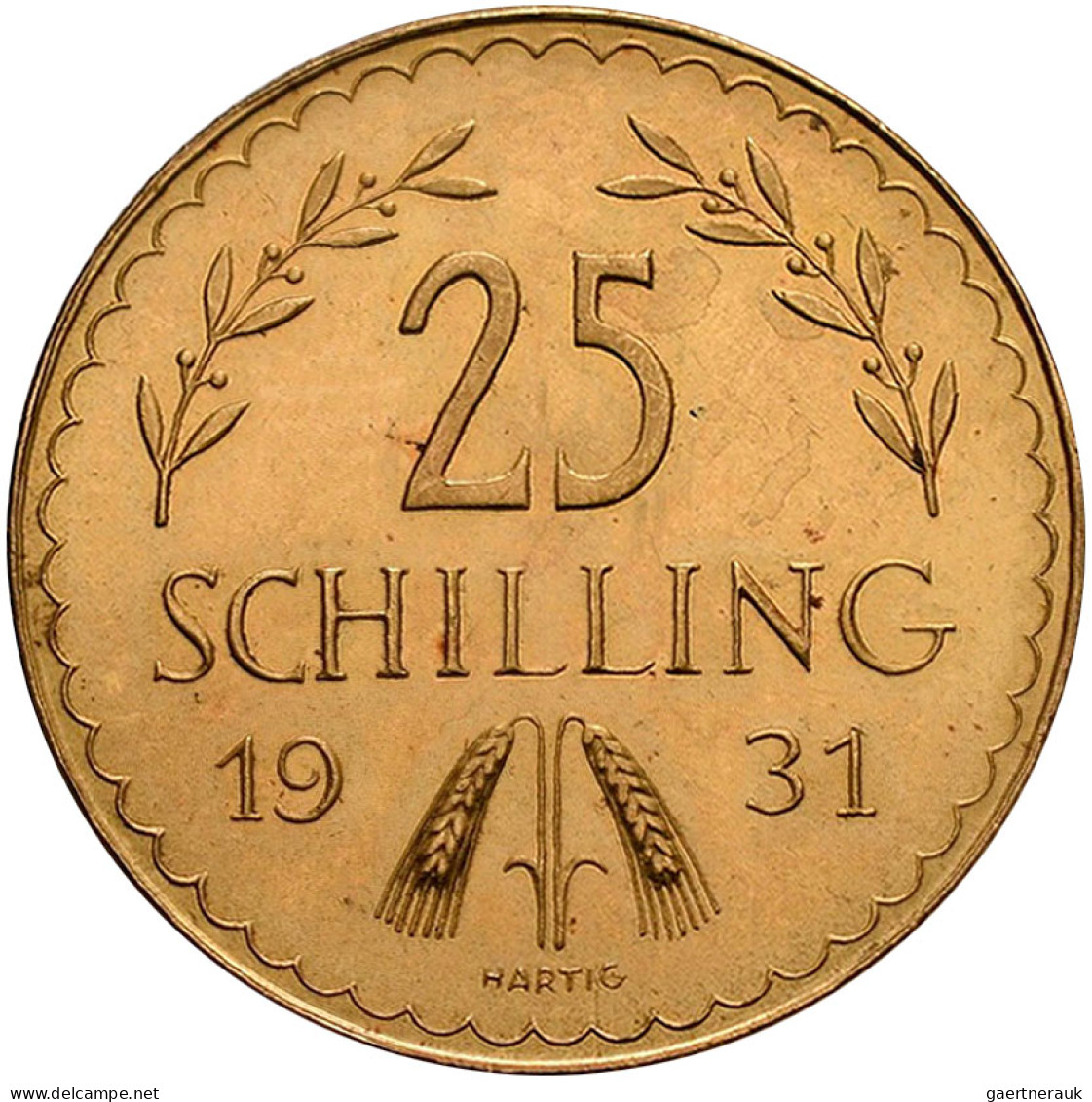 Österreich - Anlagegold: 1. Republik Bis 1945: 25 Schilling 1931, Edelweiss, KM# - Autriche