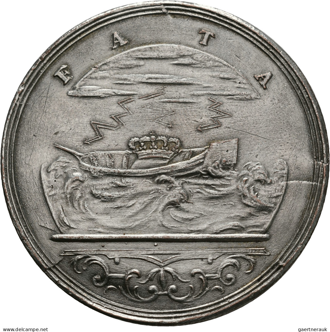 Polen: POLEN, August II. 1697-1732: Versilberte Medaille (Bronze) 1705, Unsignie - Pologne