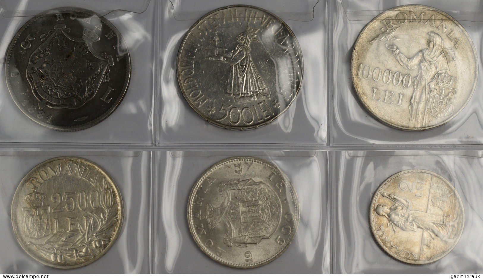Rumänien: Kleiner Posten Mit 6 Silbermünzen Aus Rumänien Ab 1881. - Rumänien