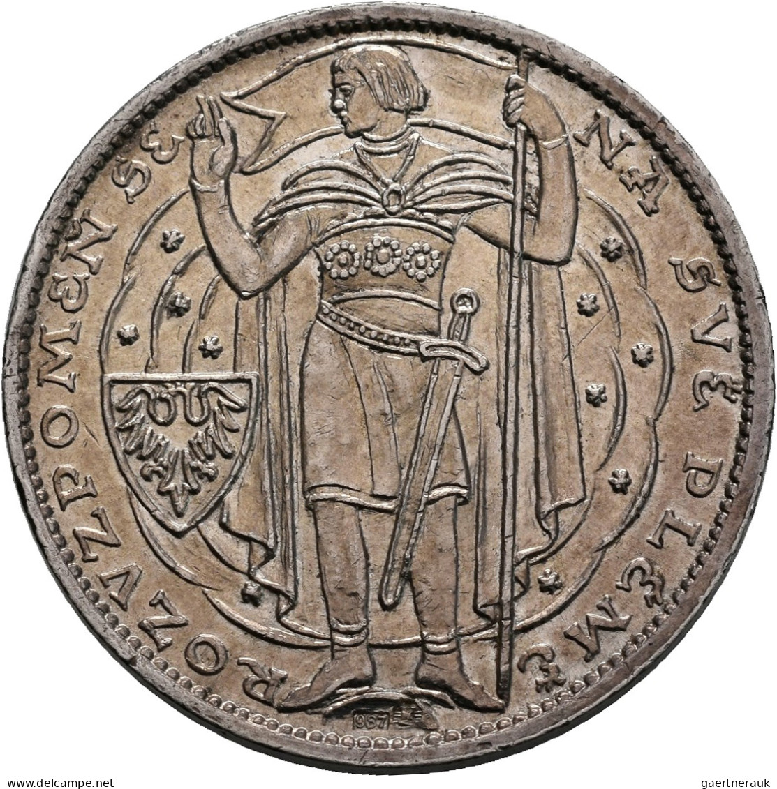 Tschechoslowakei: Ag Medaille Von Otakar Spaniel Millenium St. Wenzel 929 - 1929 - Checoslovaquia
