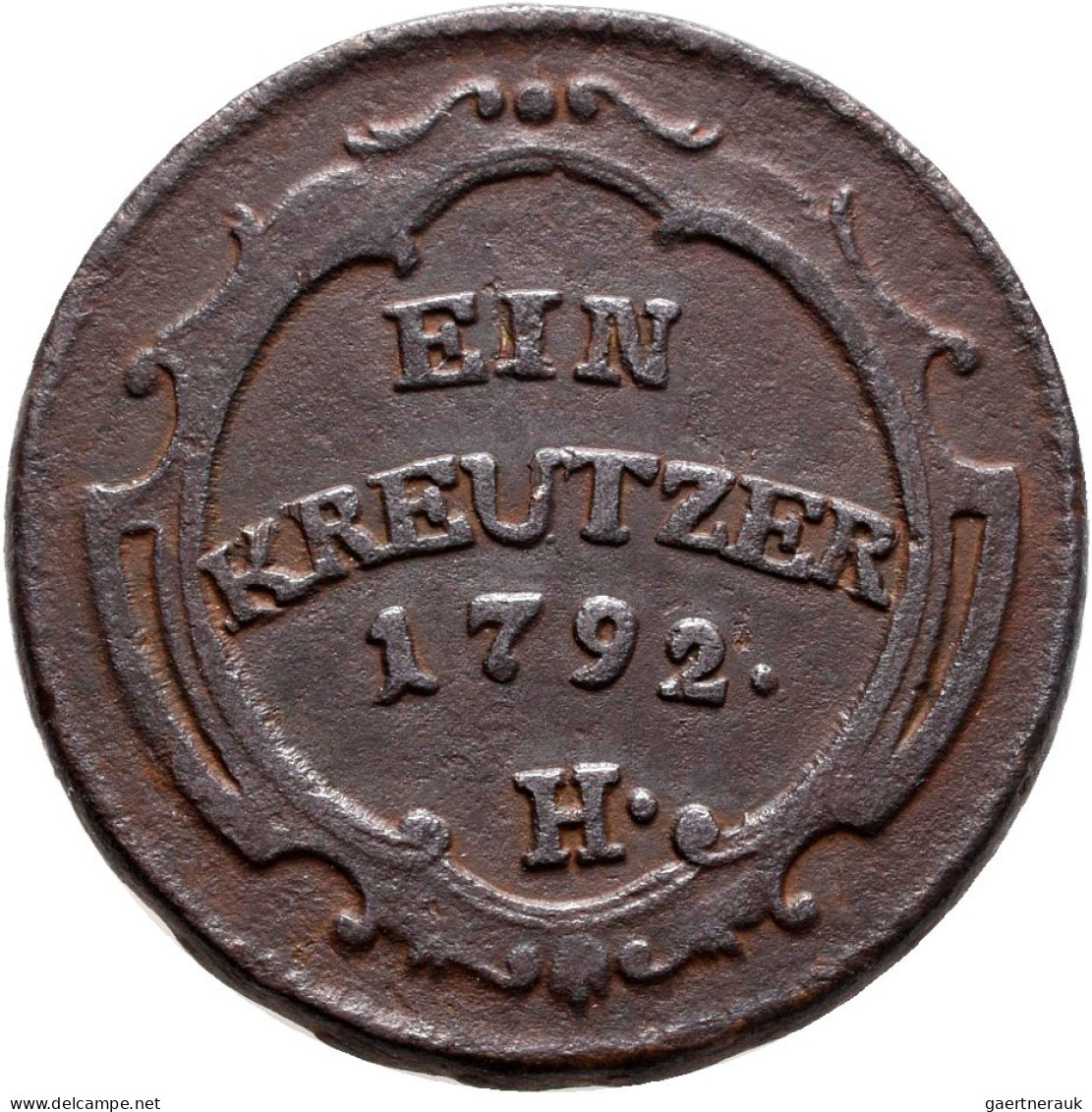 Haus Habsburg: Leopold II. 1790-1792: 1 Kreuzer 1792 H, Günzburg; 7,64 G, Herine - Sonstige – Europa