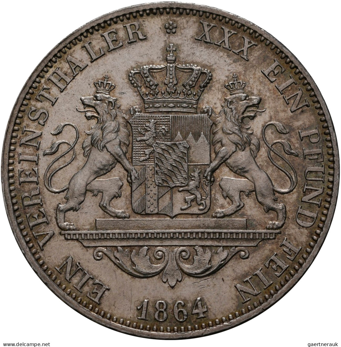 Bayern: Maximilian II. Joseph 1848-1864: Taler 1864 (Vereinstaler). AKS 149, Jae - Sonstige & Ohne Zuordnung