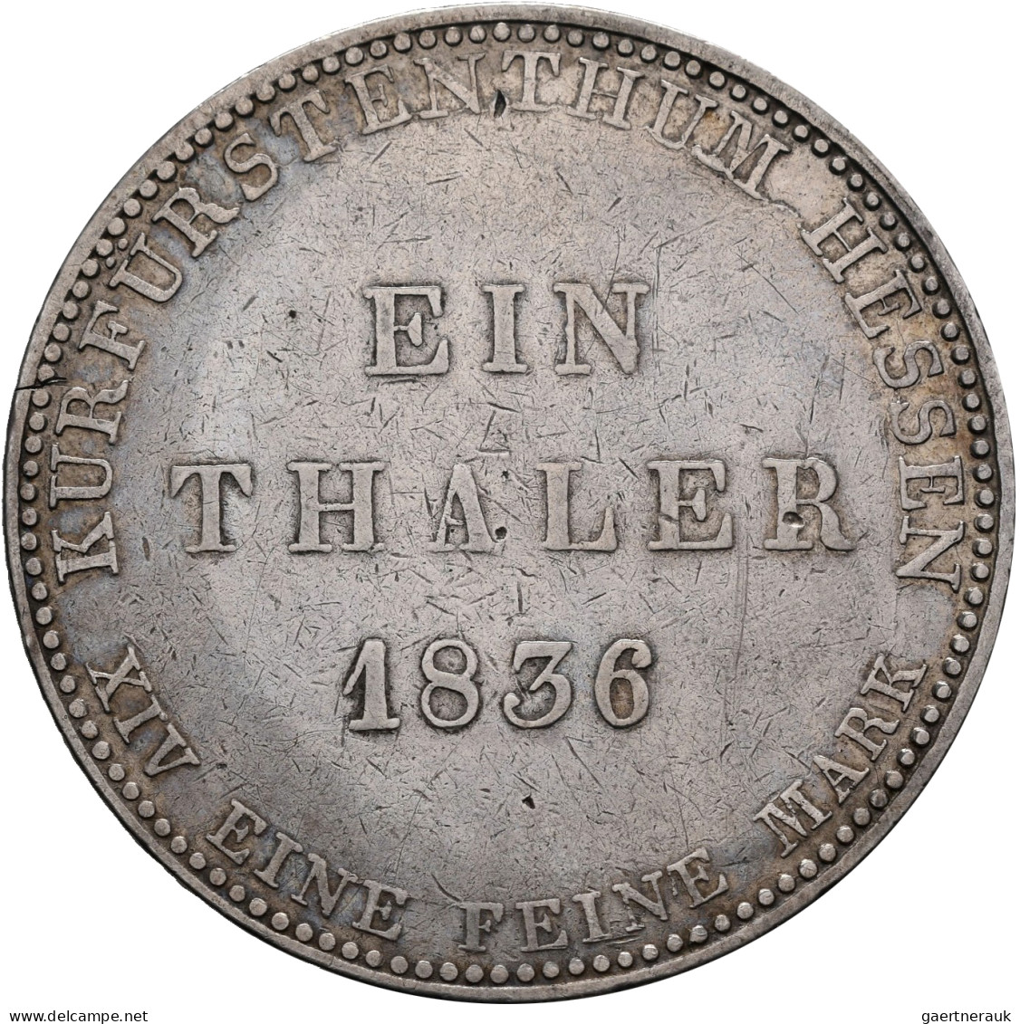 Hessen-Kassel: Wilhelm II. Mit Friedrich Wilhelm 1831-1847: Taler 1836. AKS 46, - Other & Unclassified