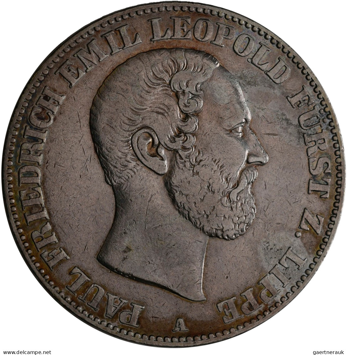 Lippe: Paul Friedrich Emil Leopold 1851-1875: Taler 1860 A (Vereinstaler). AKS 1 - Other & Unclassified