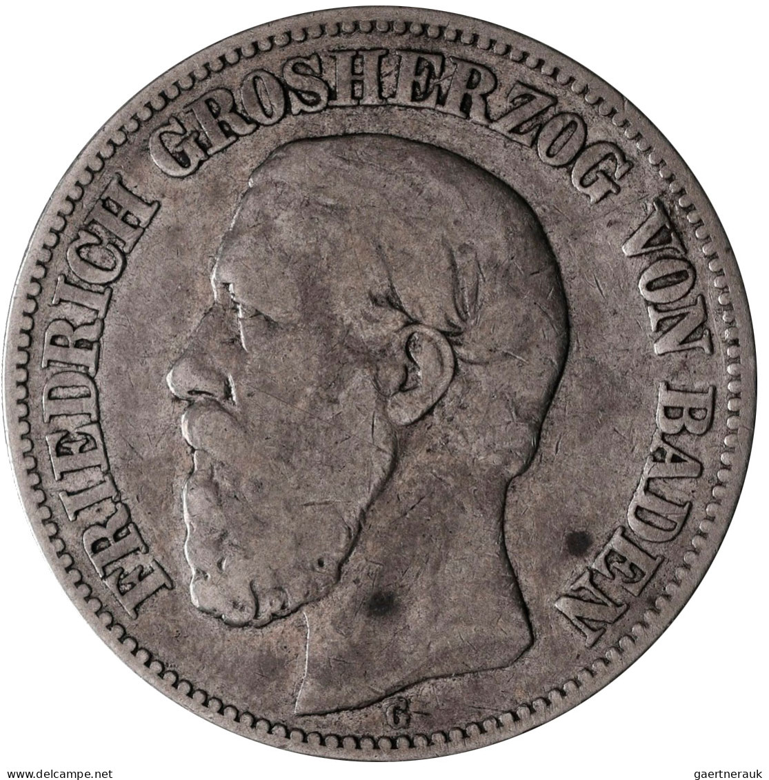 Baden: Friedrich I. 1852-1907: 2 Mark 1876 G, Jaeger 26. Dazu Noch 5 Mark 1876 G - Taler & Doppeltaler