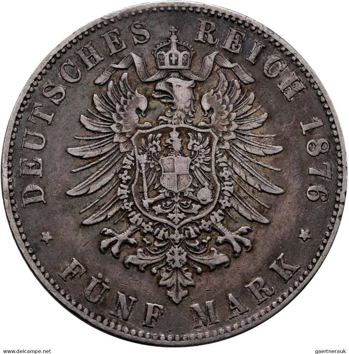 Baden: Friedrich I. 1852-1907: 2 Mark 1876 G, Jaeger 26. Dazu Noch 5 Mark 1876 G - Taler Et Doppeltaler