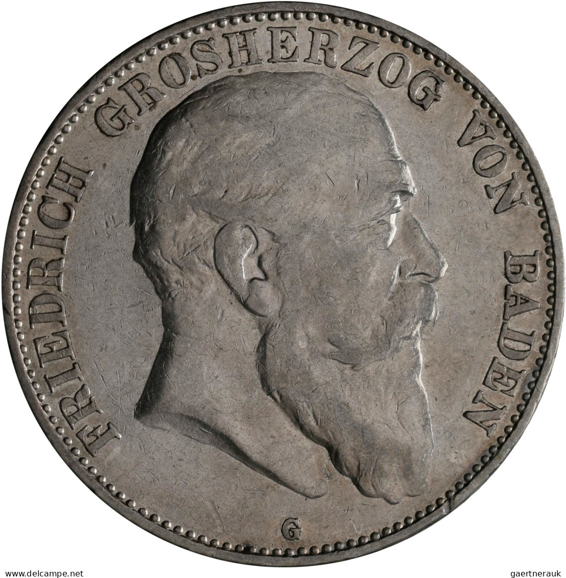 Baden: Friedrich I. 1852-1907: 2 Mark 1903 G, Jaeger 32. Dazu 5 Mark 1907 G, Jae - Taler En Doppeltaler