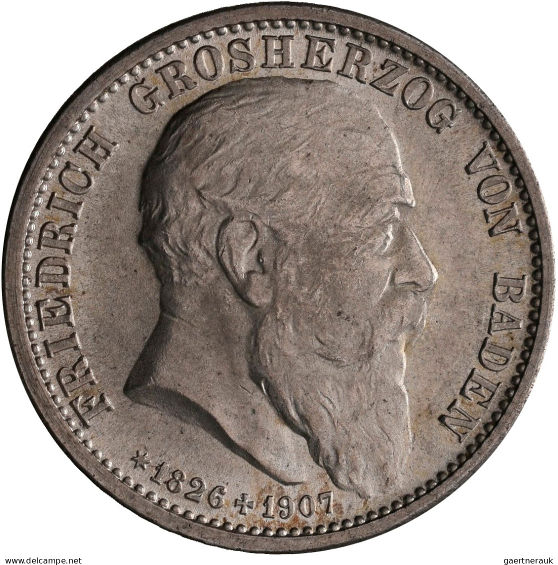 Baden: Friedrich I. 1852-1907: 2 Mark 1907 G, Auf Den Tod Mit Lebensdaten, Jaege - Taler Et Doppeltaler