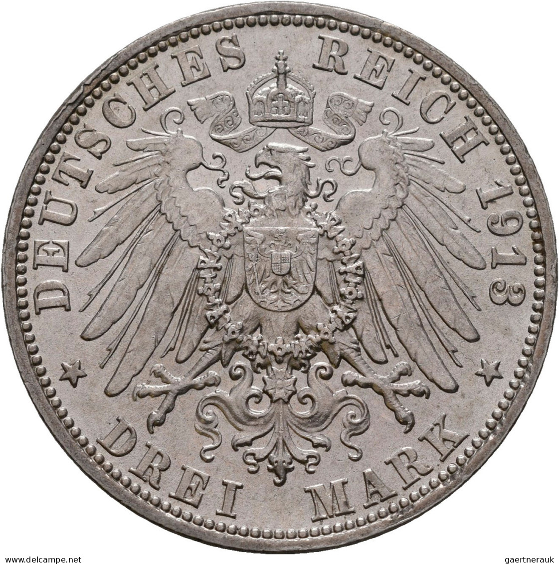 Bayern: Otto 1886-1913: Typensammlung Mit: 2 Mark 1912 (J. 45); 3 Mark 1913 (J. - Taler Et Doppeltaler