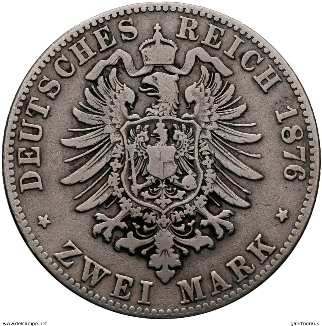 Hessen: Ludwig III. 1848-1877: 2 Mark Und 5 Mark 1876 H, Jaeger 66 Und 67. Beide - Taler Et Doppeltaler