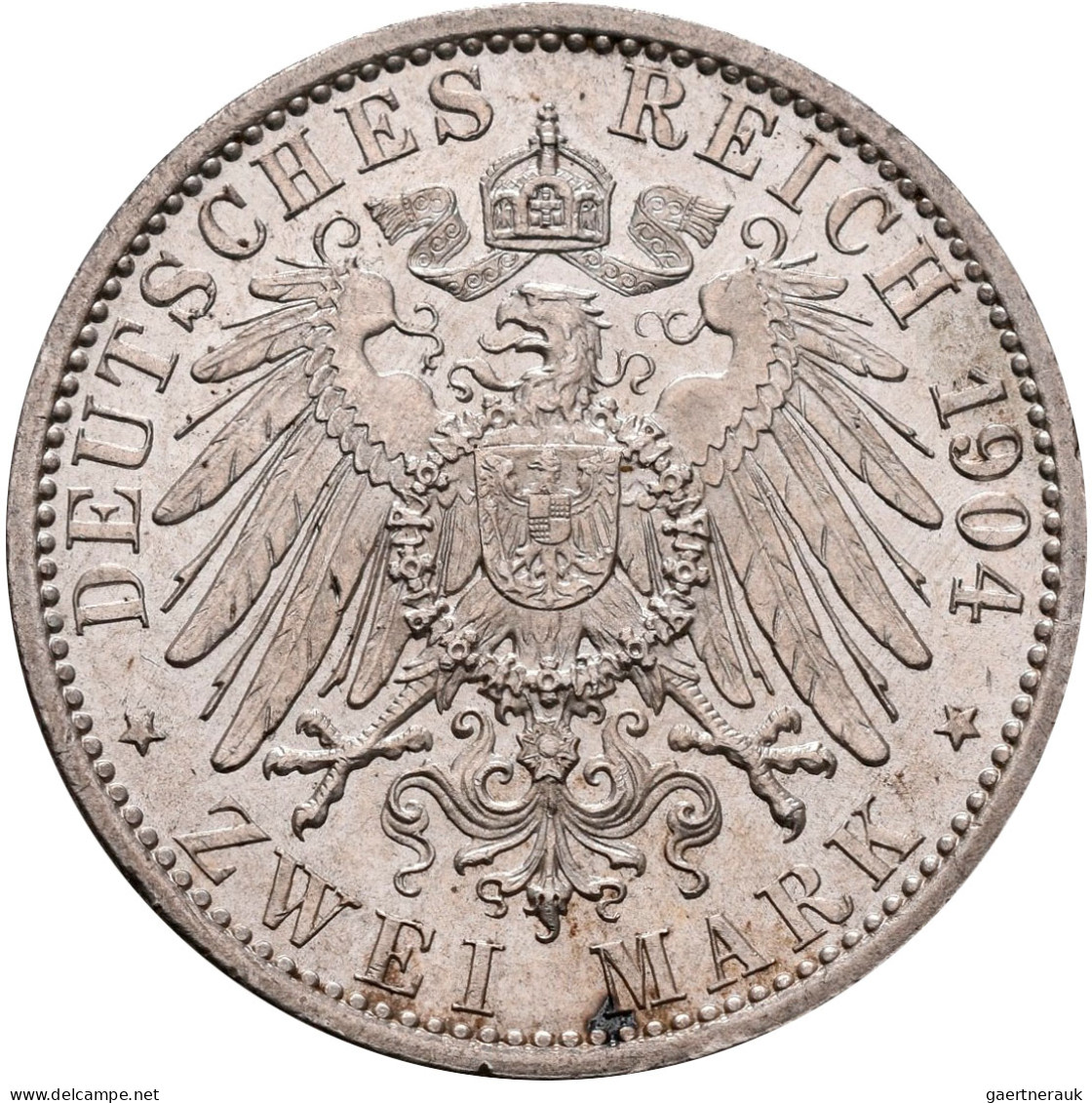 Mecklenburg-Schwerin: Friedrich Franz IV. 1897-1918: 2 Mark 1904, Zur Hochzeit M - Taler Et Doppeltaler